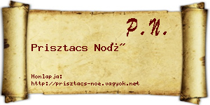 Prisztacs Noé névjegykártya